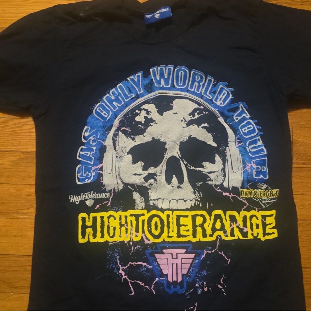Men's High Tolerance Black Skull Graphic Print Crew Neck Short Sleeve T-Shirt S